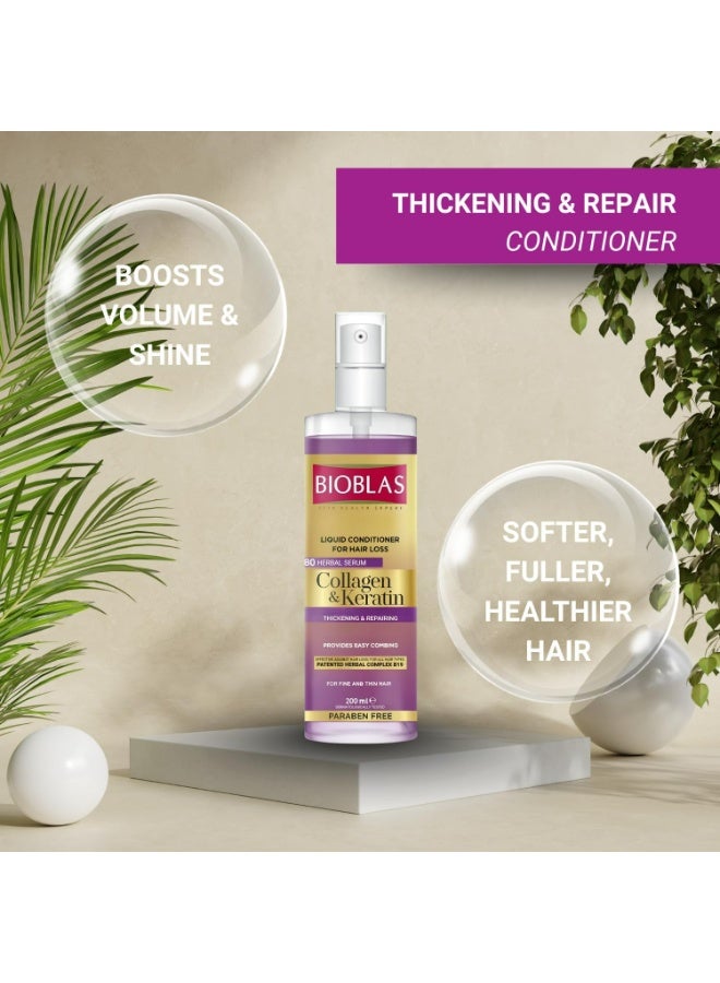 Bioblas Liquid Conditioner Collagen + Keratin 200ml for Weak and Damaged Hair, Strengthening & Repair Care - Image 5